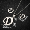 European and American retro 26 English letters earrings necklace three-piece set women's fashion new jewelry wholesale