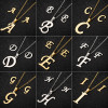 European and American retro 26 English letters earrings necklace three-piece set women's fashion new jewelry wholesale