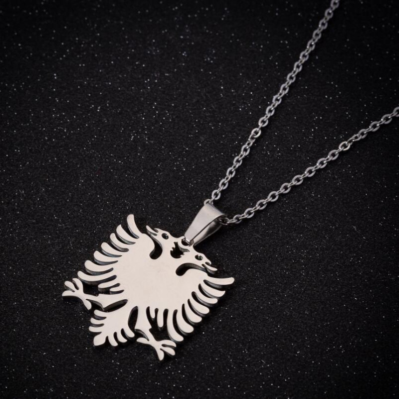 Cross-border new accessories stainless steel Albanian Eagle pendant necklace women's fashion clavicle chain ready stock wholesale