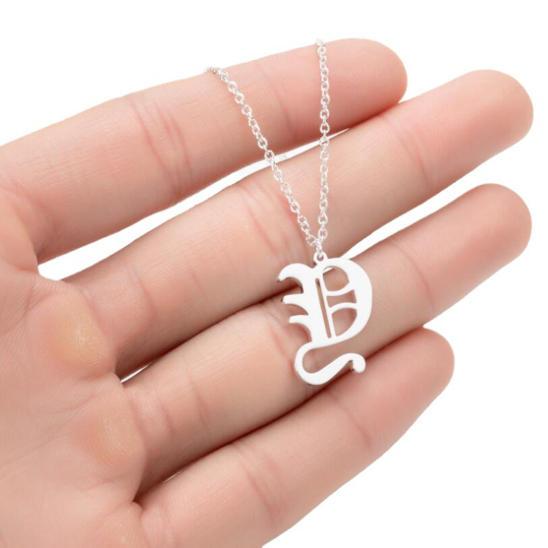 European and American stainless steel necklace 26 English letters pendant clavicle chain girls simple small jewelry spot wholesale