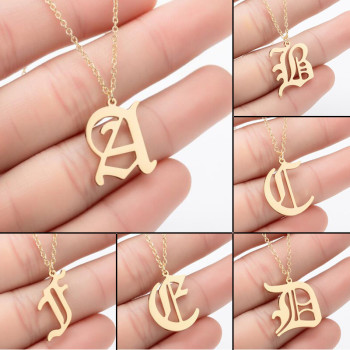 European and American stainless steel necklace 26 English letters pendant clavicle chain girls simple small jewelry spot wholesale