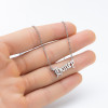 Retro Simple Hip Hop Art English Letters Stainless Steel Angel Babygirl Princess Prince Necklace