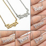 Retro Simple Hip Hop Art English Letters Stainless Steel Angel Babygirl Princess Prince Necklace