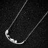 New stainless steel hollow cat and bear necklace for women, versatile bird and lion pendant, clavicle chain wholesale