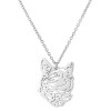 New stainless steel hollow cat and bear necklace for women, versatile bird and lion pendant, clavicle chain wholesale