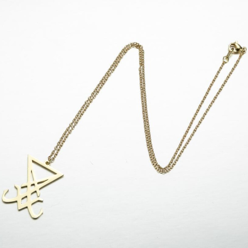 2025 European and American New Men's Retro Style Stainless Steel Lucifer's Seal Pendant Satan Buffu Mark Necklace