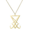 2025 European and American New Men's Retro Style Stainless Steel Lucifer's Seal Pendant Satan Buffu Mark Necklace