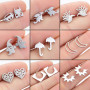 Earrings for women, simple stainless steel ghost Batman earrings, small animals, umbrellas, moon stars, earrings wholesale