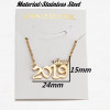 Cross-border stainless steel light luxury crown digital pendant ins metal style necklace women's niche design can be wholesaled