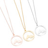 Peak Forest European and American forest jewelry women's geometric round stainless steel hollow peak pendant clavicle chain