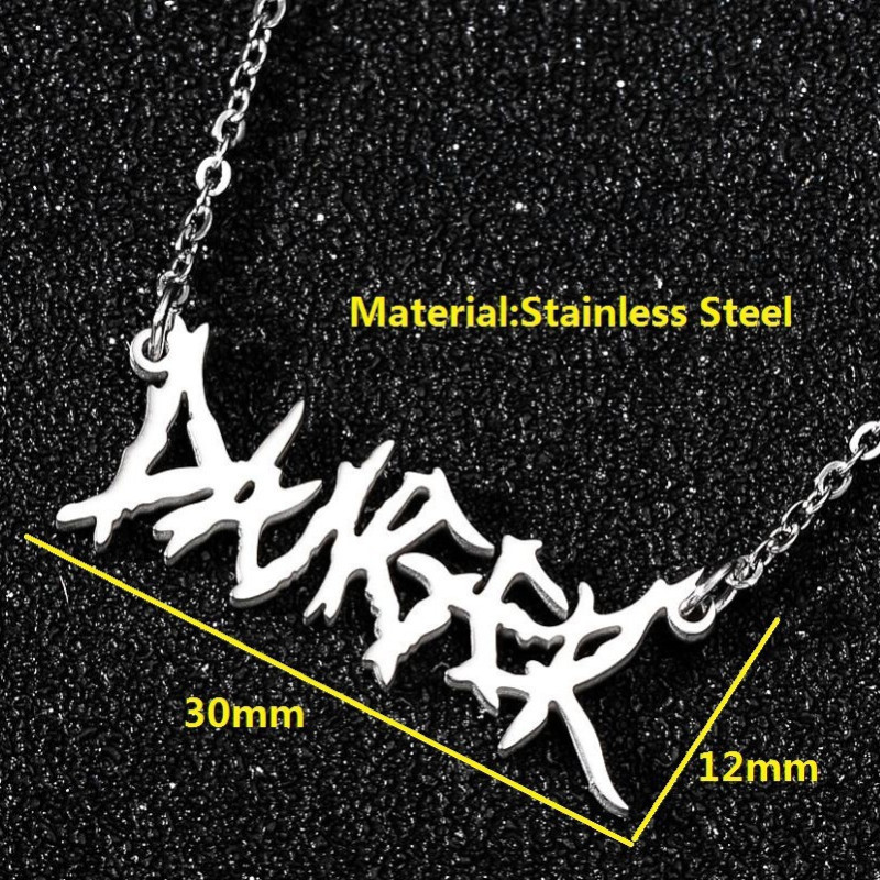 Art Letter Clavicle Chain Gothic Angel Princess Prince Pendant Harajuku Baby Girl Necklace Best Friend Gift