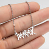 Art Letter Clavicle Chain Gothic Angel Princess Prince Pendant Harajuku Baby Girl Necklace Best Friend Gift