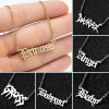 Art Letter Clavicle Chain Gothic Angel Princess Prince Pendant Harajuku Baby Girl Necklace Best Friend Gift