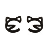 Korean version of cute cat and mouse earrings, fashionable stainless steel small pet cute cat earrings, small animal ear accessories