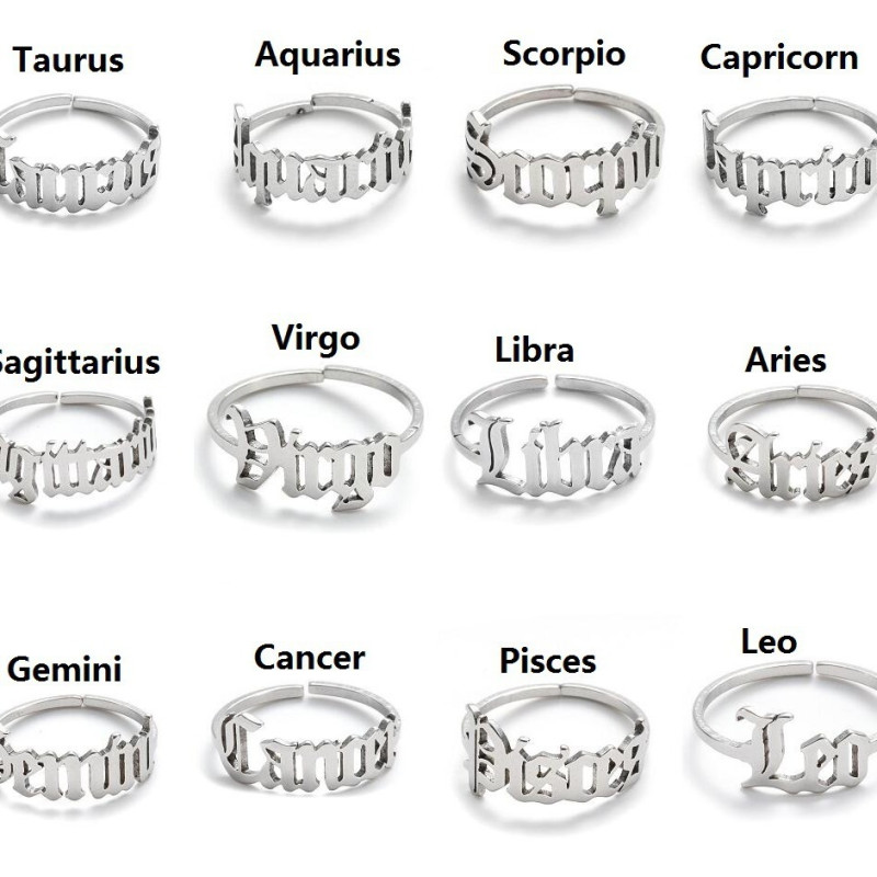 New stainless steel ring for women, ins does not fade, European and American opening, retro, simple English letter ring, wholesale for men