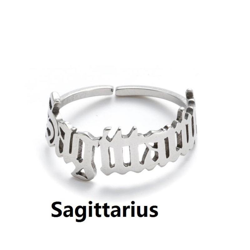 New stainless steel ring for women, ins does not fade, European and American opening, retro, simple English letter ring, wholesale for men