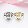 European and American cross-border new stainless steel geometric retro ring opening adjustable star and moon hand jewelry spot wholesale