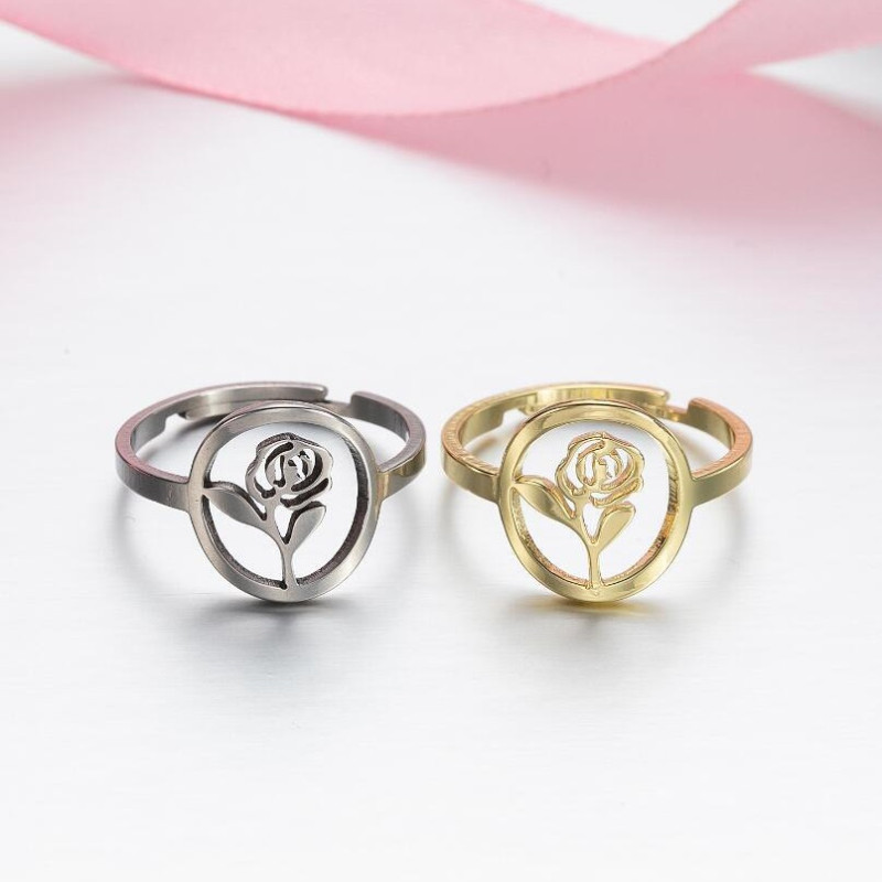 European and American cross-border new stainless steel geometric retro ring opening adjustable star and moon hand jewelry spot wholesale