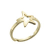 European and American cross-border new stainless steel geometric retro ring opening adjustable star and moon hand jewelry spot wholesale
