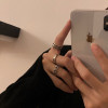 Ins ring three-piece set adjustable Roman numeral student Korean version open ring ring niche design ring
