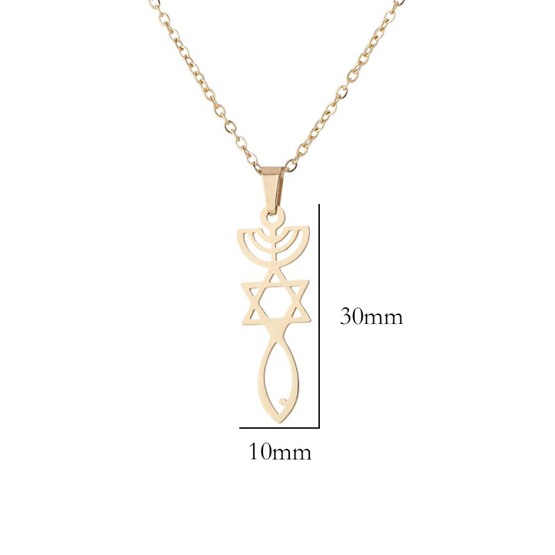 European and American geometric women's necklace, fashionable and simple rainbow star necklace, Star of David clavicle chain, wholesale in stock