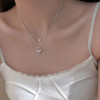 ins cold style butterfly double-layer necklace, non-fading, trendy clavicle chain, temperament stacked necklace, internet celebrity, versatile women's model