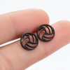 Men's sports series volleyball earrings, European and American personalized geometric round earrings, cross-border foreign trade accessories wholesale