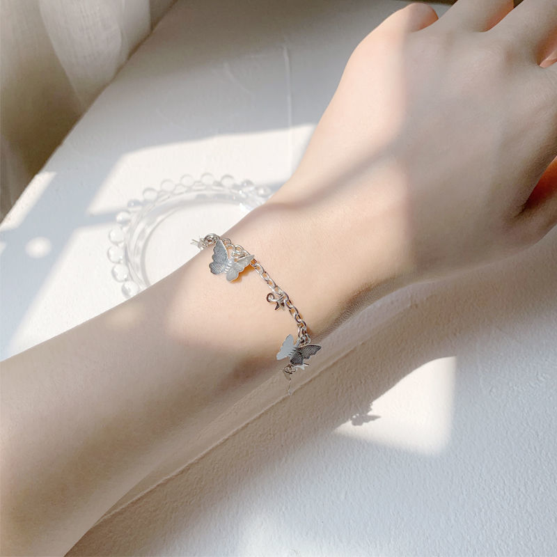 Korean version of Douyin's same style bow bracelet for female ins internet celebrity versatile forest student exquisite five-pointed star bracelet trend