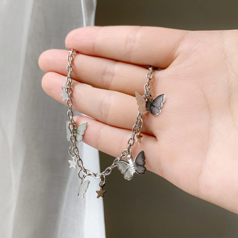 Korean version of Douyin's same style bow bracelet for female ins internet celebrity versatile forest student exquisite five-pointed star bracelet trend