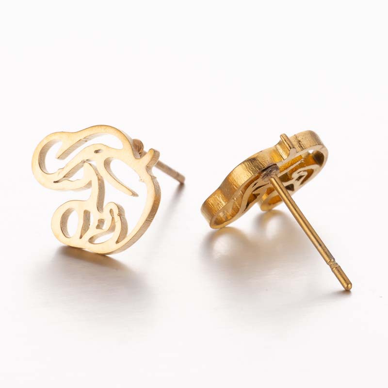 Japanese and Korean women's hollow mother holding child earrings ins simple cartoon ear jewelry mother's day gift wholesale