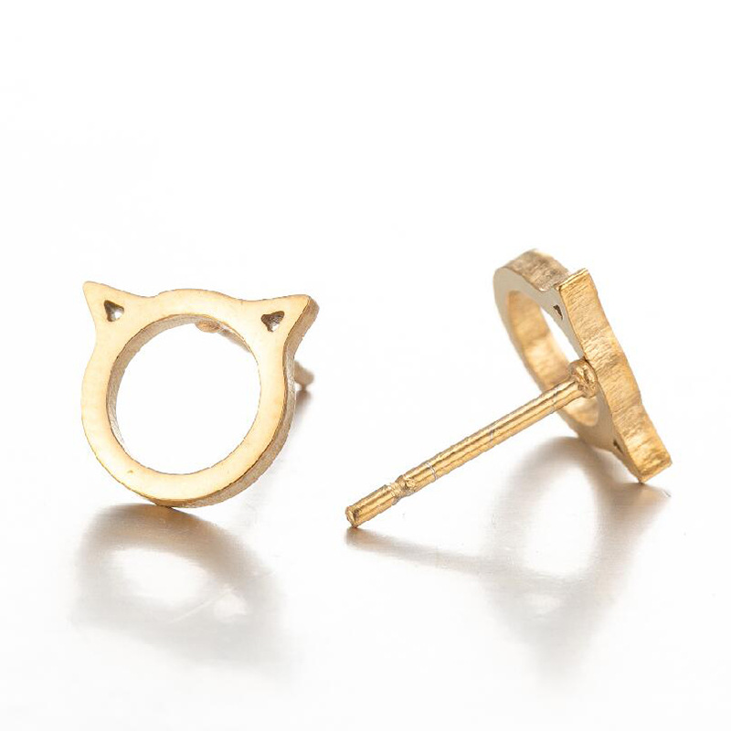 Amazon's new earrings, fashionable electroplated simple cat dolphin bat earrings, temperament simple ear bone nails wholesale