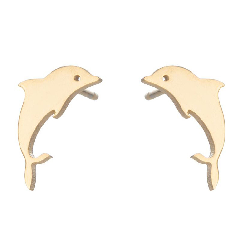 Amazon's new earrings, fashionable electroplated simple cat dolphin bat earrings, temperament simple ear bone nails wholesale