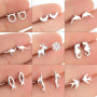 Amazon's new earrings, fashionable electroplated simple cat dolphin bat earrings, temperament simple ear bone nails wholesale