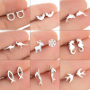 Amazon's new earrings, fashionable electroplated simple cat dolphin bat earrings, temperament simple ear bone nails wholesale