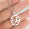 Cross-border Korean jewelry necklace for women niche design hollow stainless steel necklace simple trendy bicycle accessories
