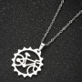 Cross-border Korean jewelry necklace for women niche design hollow stainless steel necklace simple trendy bicycle accessories