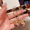Personalized face-showing small fashionable ring hollow love big earrings with the same style of temperament earrings heart-shaped Korean earrings