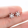 Retro Hong Kong style earrings ins fashion Korean new feminine temperament winter snowflake Christmas ear bone nails wholesale in stock