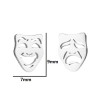 Fashionable black smiley face earrings, feminine style, Korean simple and cool style, asymmetrical crying smiley face ear bone nail ins