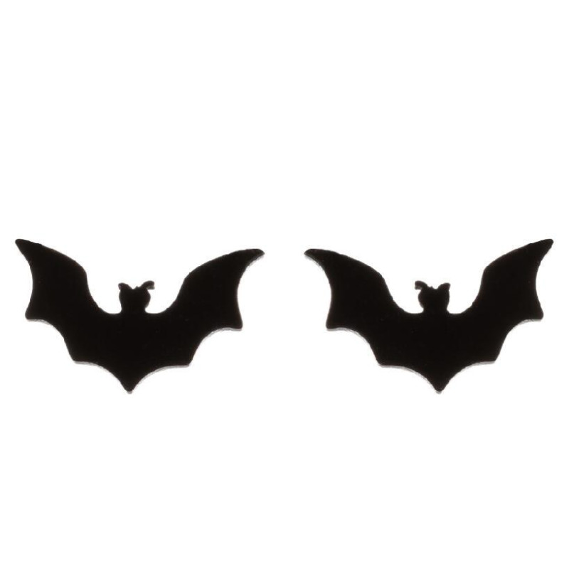 European and American cross-border new personalized bat earrings ins fashion versatile small animal hip-hop black earrings wholesale