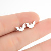 European and American cross-border new personalized bat earrings ins fashion versatile small animal hip-hop black earrings wholesale
