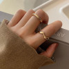 Plain ring two-piece set, simple, temperament and personality, ins trendy, cool and open, adjustable internet celebrity index finger ring for women