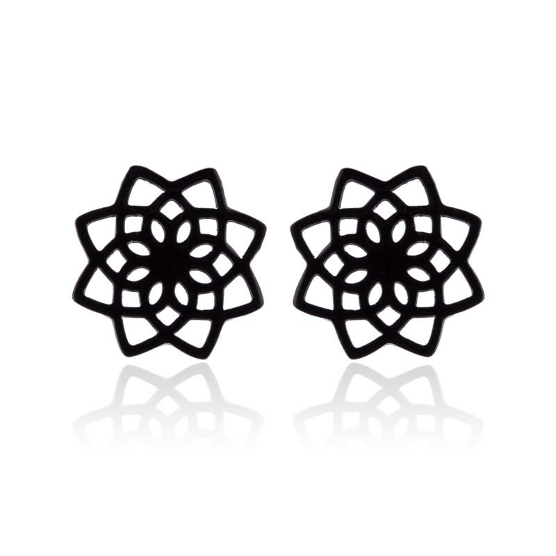 Retro lotus earrings ins feminine literary style fresh fashion hollow flowers Korean simple earrings in stock