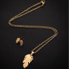 Fashion new snowflake earrings necklace jewelry set 18K gold love-shaped jewelry set foreign trade two-piece set