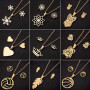 Fashion new snowflake earrings necklace jewelry set 18K gold love-shaped jewelry set foreign trade two-piece set
