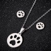 Fashionable Snowflake Earrings Necklace Jewelry Set Cute Mickey Heart Three-piece Set Foreign Trade Cross-Border Men's and Women's Wholesale