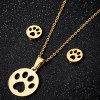 Fashionable Snowflake Earrings Necklace Jewelry Set Cute Mickey Heart Three-piece Set Foreign Trade Cross-Border Men's and Women's Wholesale