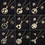 Mother holding her child necklace and earrings set ins cross-border fashion 18K gold love geometric simple three-piece jewelry set