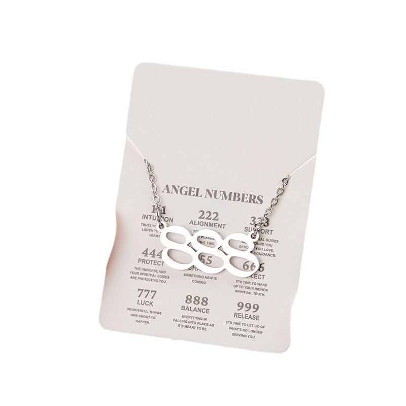 European and American new angel digital necklace ins female niche digital number 111-999 stainless steel light luxury sweater chain