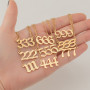 European and American new angel digital necklace ins female niche digital number 111-999 stainless steel light luxury sweater chain